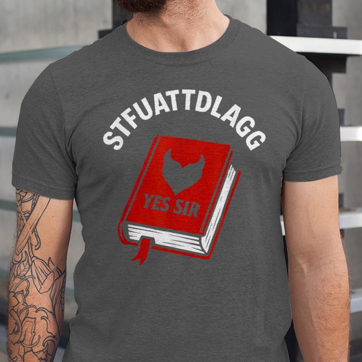 Sexy STFUATTDLAGG Yes Sir Reading Spicy Good Book Love Heart Unisex Jersey T-Shirt