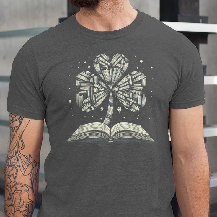 Shamrock Books St Patricks Day Bookworm Librarian Unisex Jersey T-Shirt