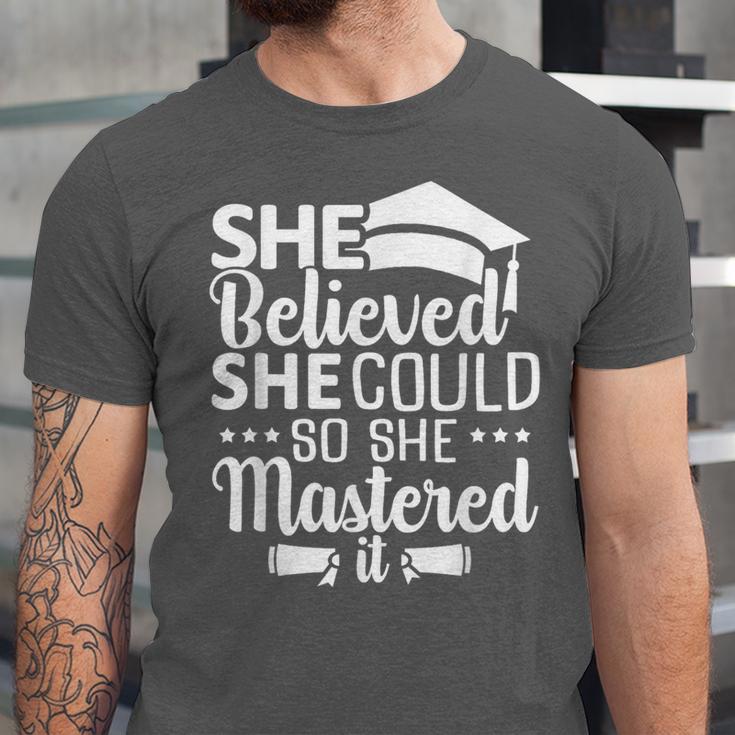 She Believed She Could So She Mastered It Graduation 2023 Unisex Jersey T-Shirt