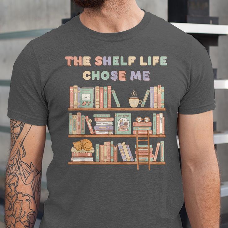 The Shelf Life Chose Me Bookstore Reading Lover Graphic Unisex Jersey T-Shirt