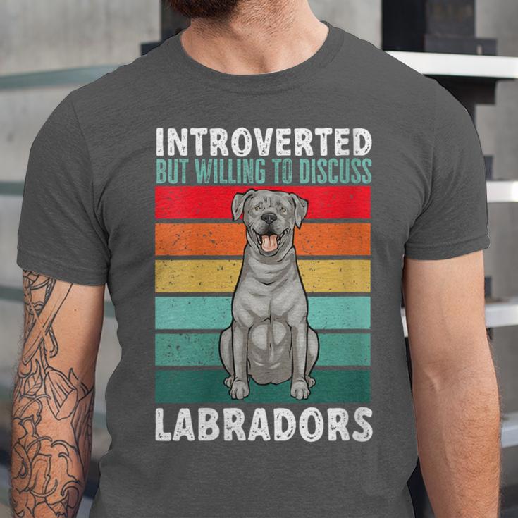 Silver Labrador Retriever Introvert Silver Lab Unisex Jersey T-Shirt