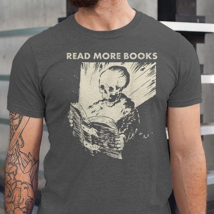 Skeleton Read More Books Unisex Jersey T-Shirt