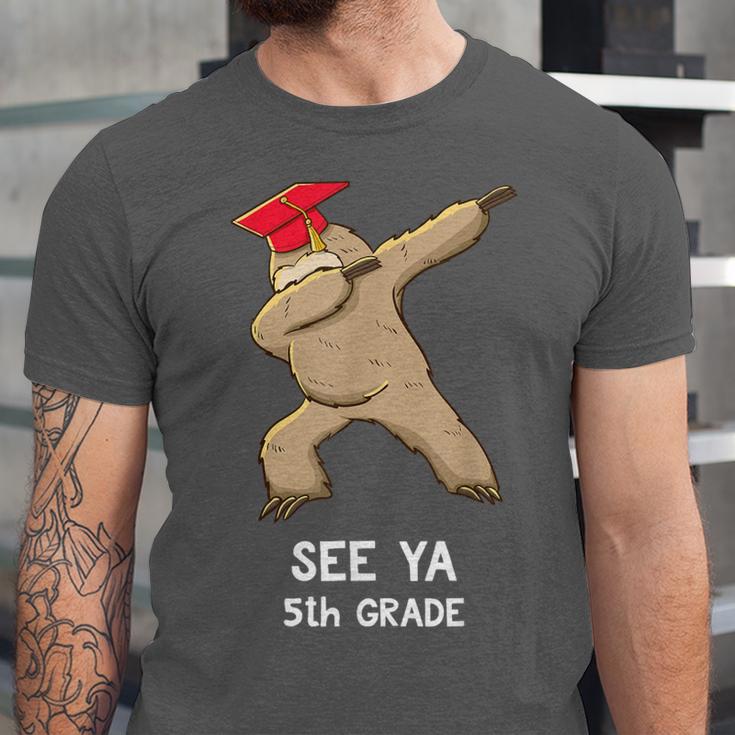 Sloth Dabbing 5th Grade Graduation Shirt Fifth Grade Grad Unisex Jersey T-Shirt
