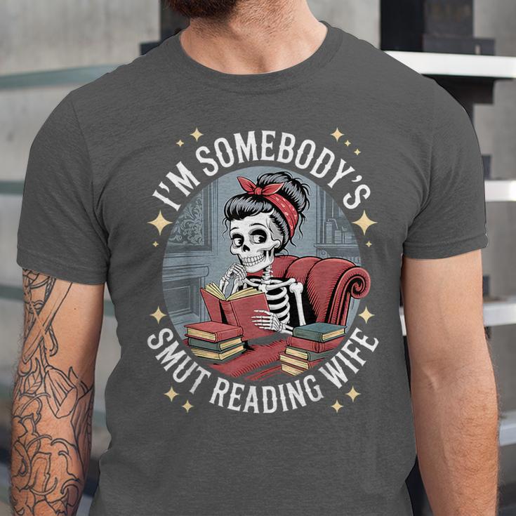 Smut Book Reader Romance Novel Somebody's Smut Reading Wife Unisex Jersey T-Shirt Smut Book Reader Romance Novel Somebody's Smut Reading Wife Unisex Jersey T-Shirt