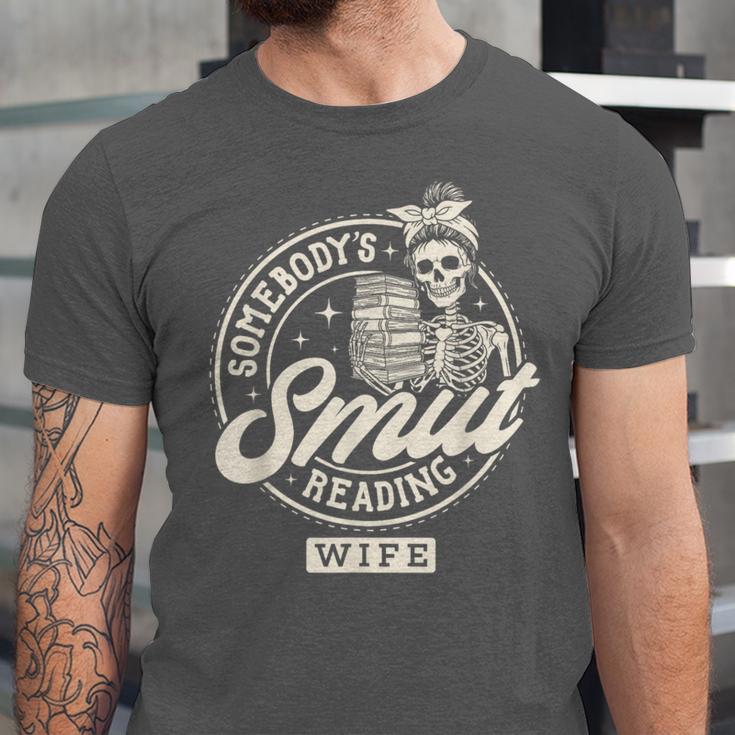Smut Book Reader Spicy Romance Somebody's Smut Reading Wife Unisex Jersey T-Shirt