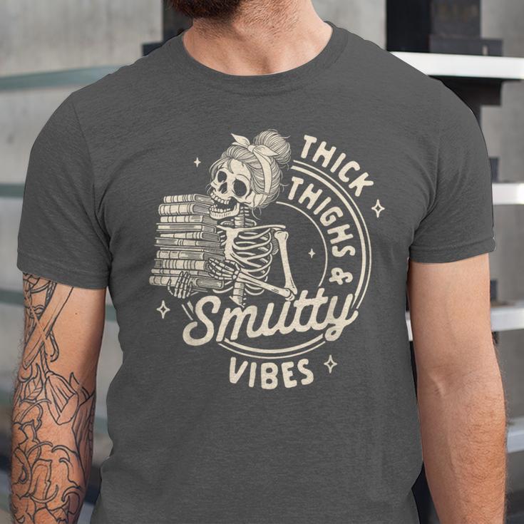 Smut Book Reader Spicy Romance Thick Thighs & Smutty Vibes Unisex Jersey T-Shirt Smut Book Reader Spicy Romance Thick Thighs & Smutty Vibes Unisex Jersey T-Shirt