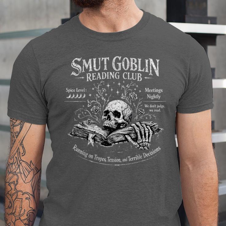 Smut Goblin Reading Club Spicy Book Lover Unisex Jersey T-Shirt