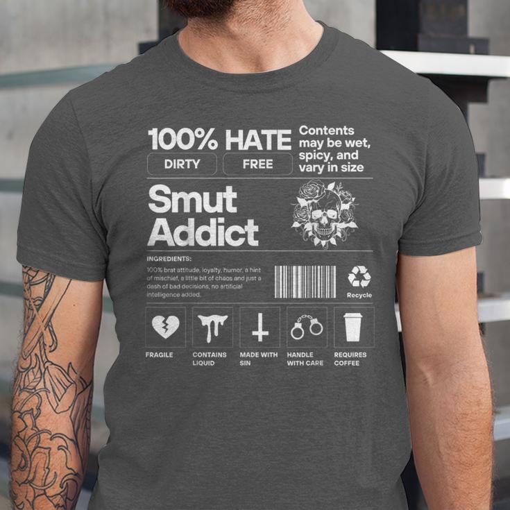 Smutty Book Addict Romance Book Lover Smut Addict Ingredient Unisex Jersey T-Shirt Smutty Book Addict Romance Book Lover Smut Addict Ingredient Unisex Jersey T-Shirt