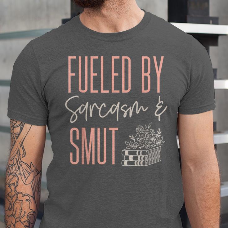 Smutty Book Lover Women Fueled By Sarcasm And Smut Spicy Unisex Jersey T-Shirt Smutty Book Lover Women Fueled By Sarcasm And Smut Spicy Unisex Jersey T-Shirt