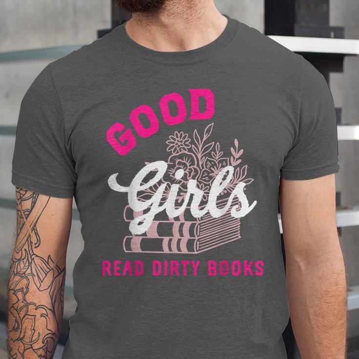 Smutty Book Merch Good Girls Read Dirty Books Smut Readers Unisex Jersey T-Shirt