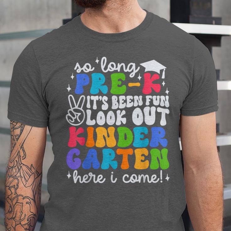 So Long Pre K Graduation Kindergarten Here I Come Kids 2024 Unisex Jersey T-Shirt