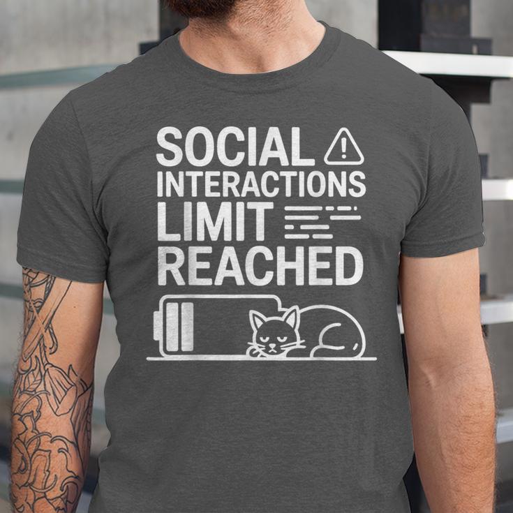 Social Interactions Limit Reached Introvert Tired Unisex Jersey T-Shirt