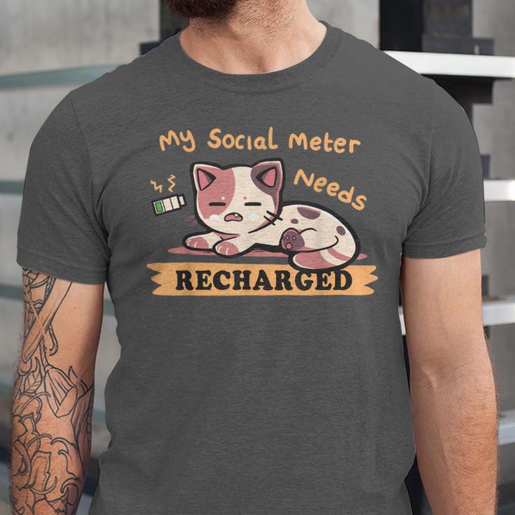 Social Meter Recharge Social Meter For Introverts Unisex Jersey T-Shirt Social Meter Recharge Social Meter For Introverts Unisex Jersey T-Shirt