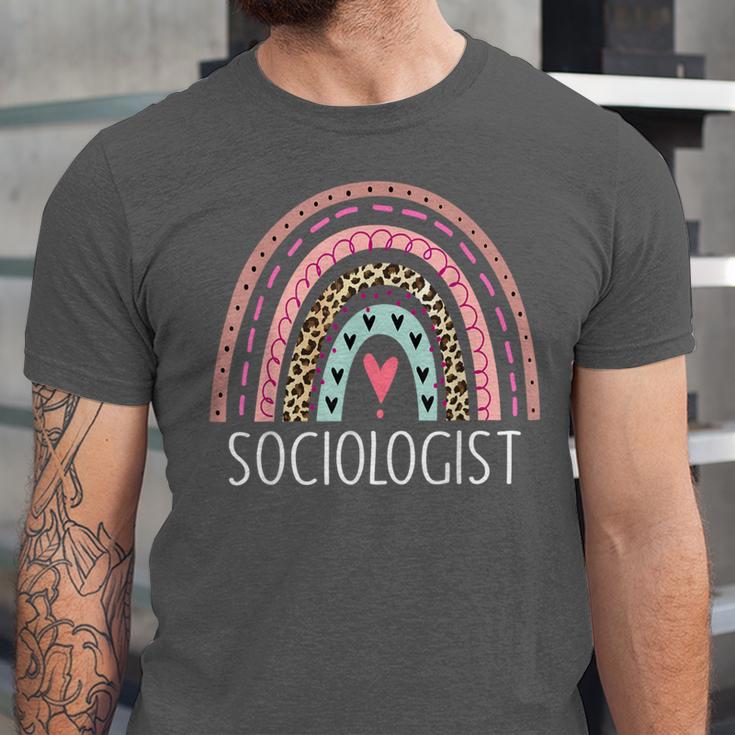 Sociologist Sociology Teacher Graduation Rainbow Unisex Jersey T-Shirt