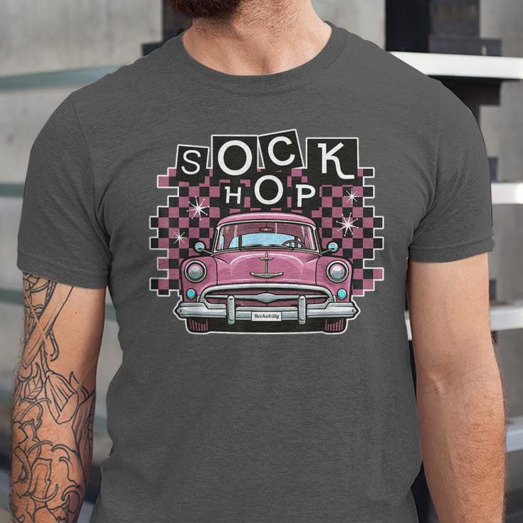 Sock Hop 50s Classic Car Nostalgia 1950s Greaser Unisex Jersey T-Shirt