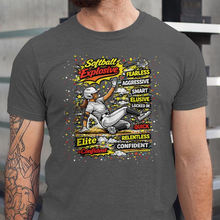 Softball Slider Pop Comic Book Art Best Traits Fast Elite Unisex Jersey T-Shirt