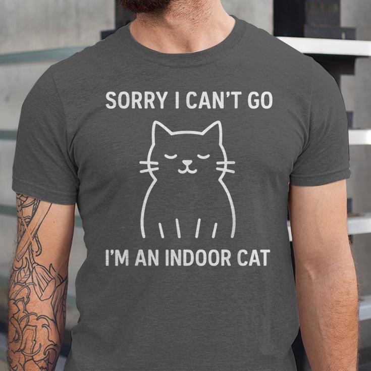 Sorry I Can’t Go I’m An Indoor Cat Introvert Lover Unisex Jersey T-Shirt