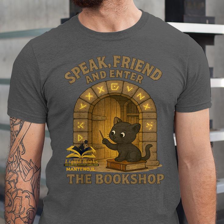Speak Friend Enter Bookshop Magic Panther Unisex Jersey T-Shirt