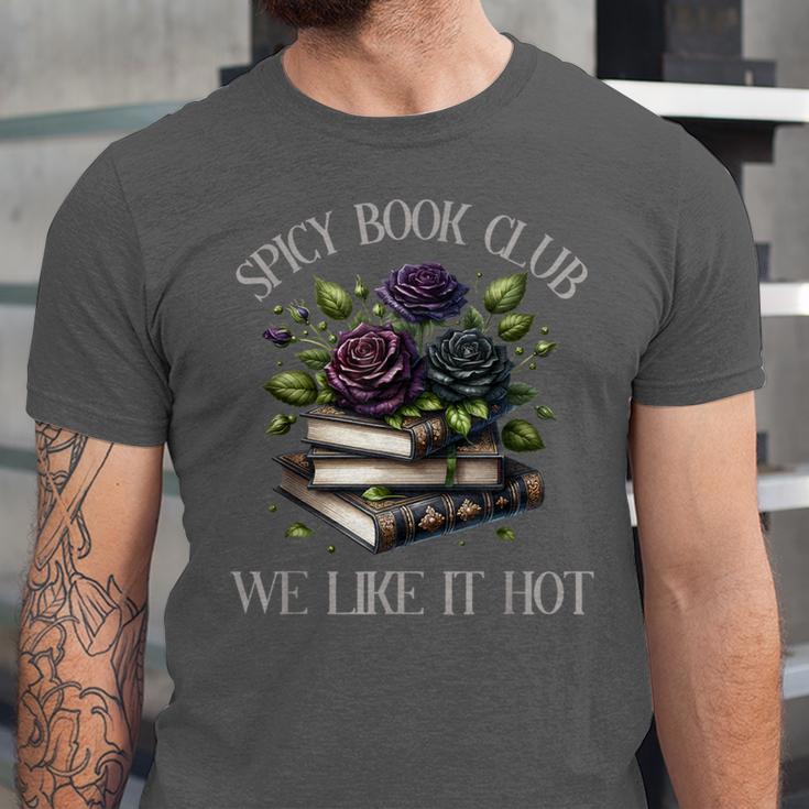 Spicy Book Club Dark Romance Lover Spicy Bookish Merch Goth Unisex Jersey T-Shirt Spicy Book Club Dark Romance Lover Spicy Bookish Merch Goth Unisex Jersey T-Shirt