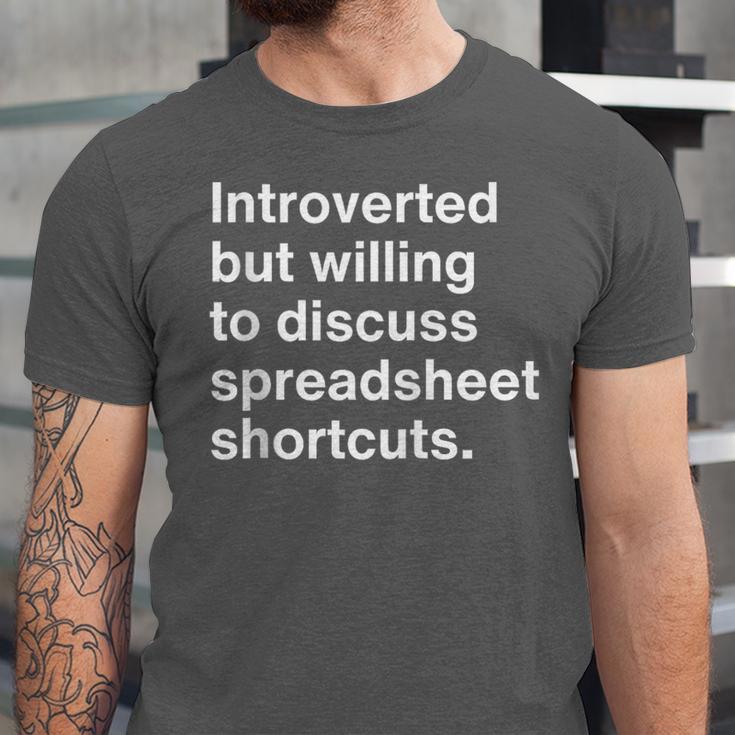 Spreadsheet Nerd Introverted Accountant Unisex Jersey T-Shirt Spreadsheet Nerd Introverted Accountant Unisex Jersey T-Shirt