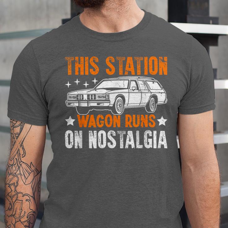 This Station Wagon Runs On Nostalgia Wagon Unisex Jersey T-Shirt