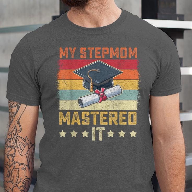 My Stepmom Mastered It Master's Degree Graduation Vintage Unisex Jersey T-Shirt