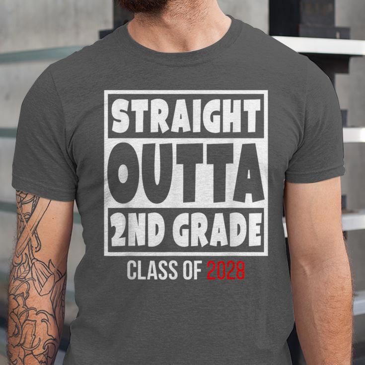 Straight Outta 2nd Grade Class Of 2028 Shirt Graduation Unisex Jersey T-Shirt