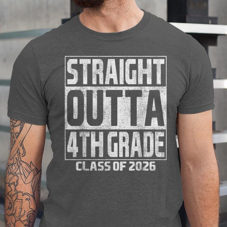 Straight Outta 4th Grade Graduation Class 2026 Fourth Grade Unisex Jersey T-Shirt