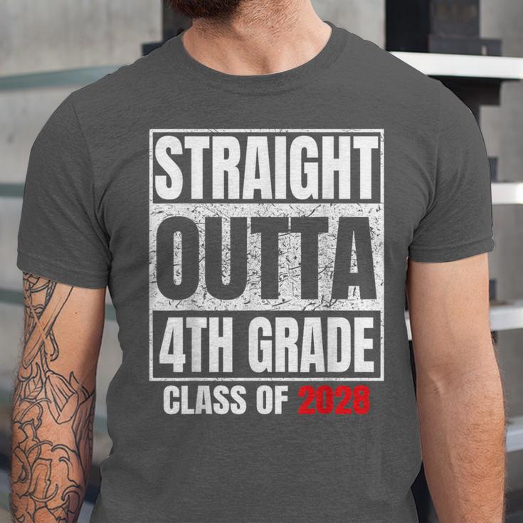 Straight Outta 4th Grade Graduation Class 2028 Fourth Grade Unisex Jersey T-Shirt