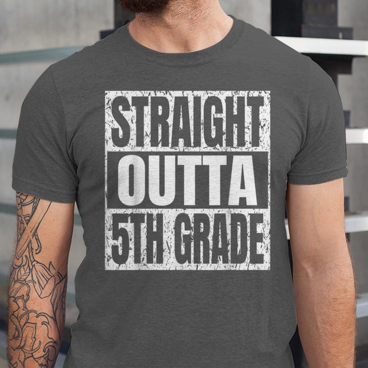 Straight Outta 5th Grade Graduation Motivational Unisex Jersey T-Shirt