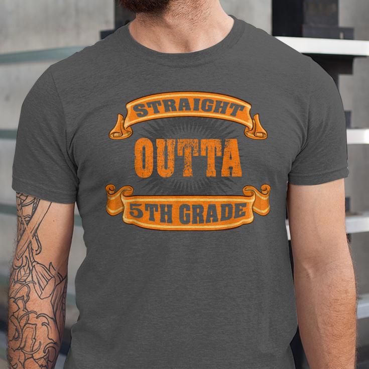 Straight Outta 5th Grade Shirt Fifth Graduation Boys Girls Unisex Jersey T-Shirt