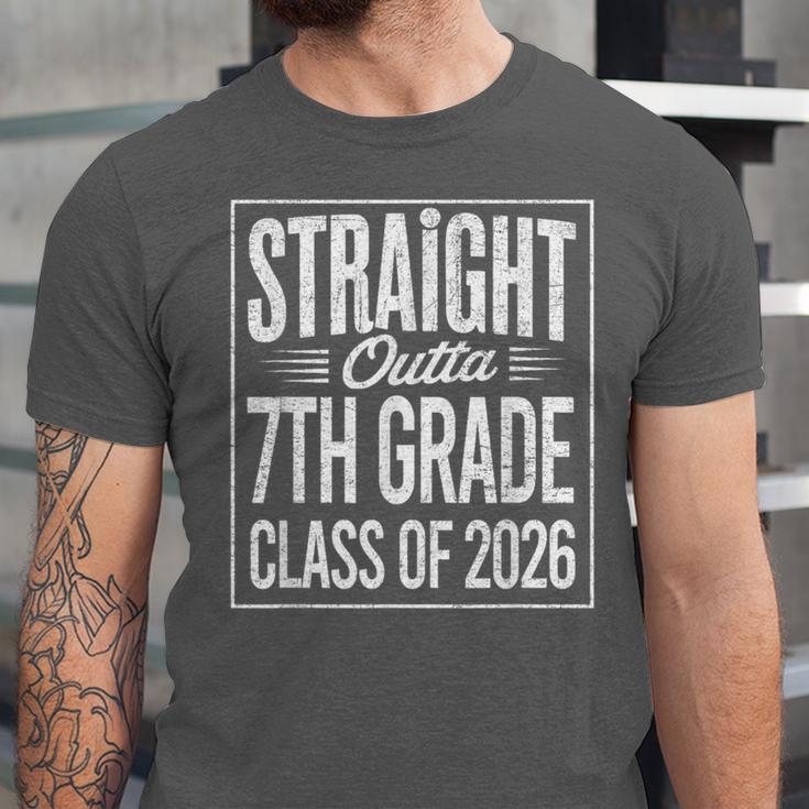 Straight Outta 7th Grade Graduation Class Of 2026 Graduate Unisex Jersey T-Shirt
