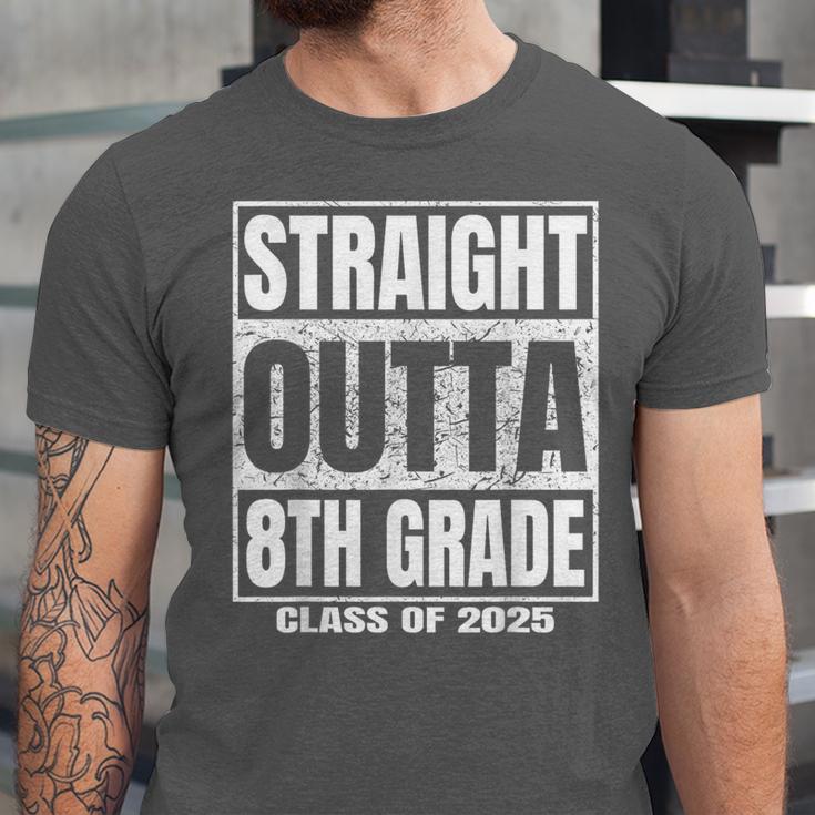 Straight Outta 8th Grade Graduation 2025 Eighth Grade Unisex Jersey T-Shirt