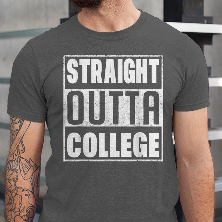 Straight Outta College Graduate Graduation 2025 Grad Men Unisex Jersey T-Shirt