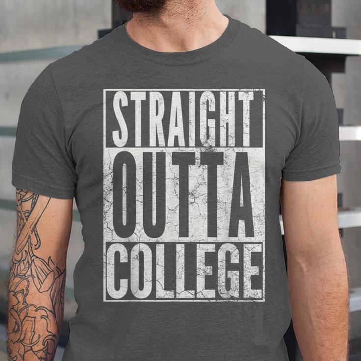 STRAIGHT OUTTA COLLEGE Graduation 2019Shirt Her Him Women Unisex Jersey T-Shirt