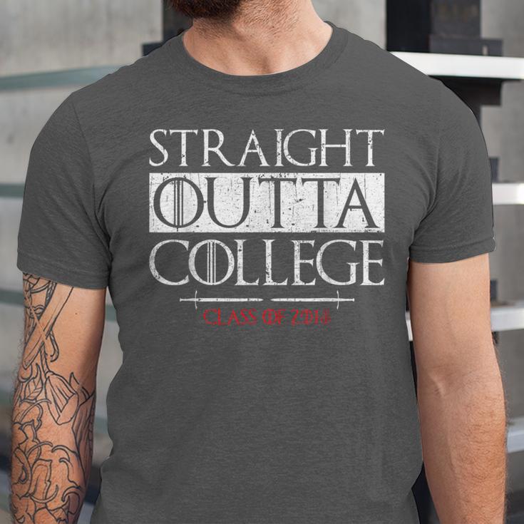 Straight Outta College Shirt Class Of 2018 Graduation Unisex Jersey T-Shirt