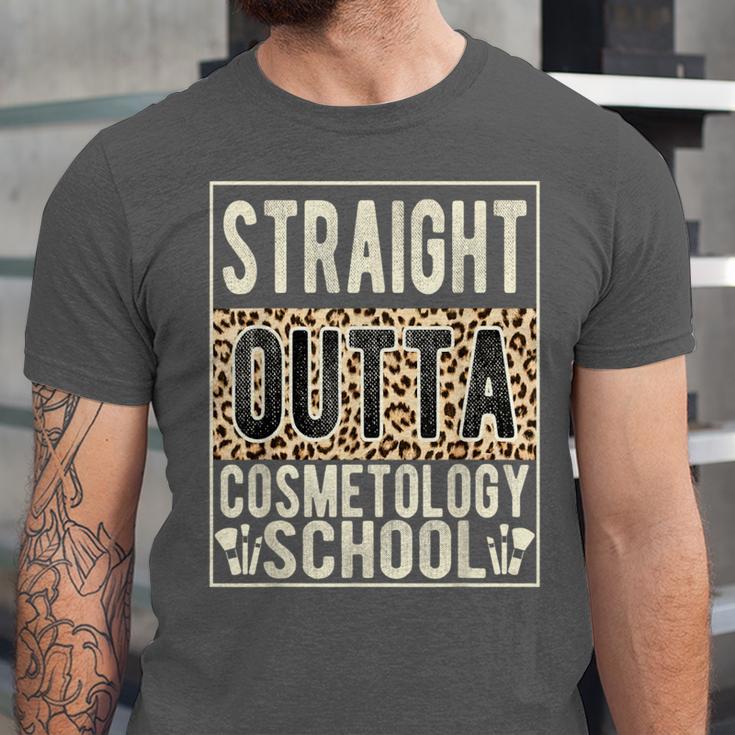 Straight Outta Cosmetology School Leopard Graduation Unisex Jersey T-Shirt