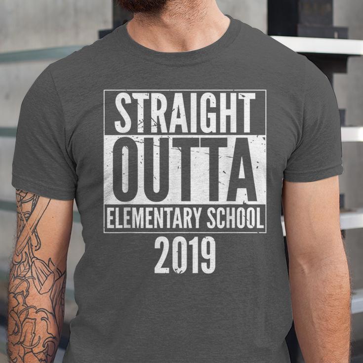 Straight Outta Elementary School 2019 Graduation Fun Unisex Jersey T-Shirt
