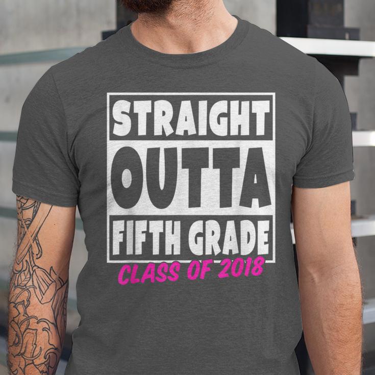 Straight Outta Fifth Grade Class Of 2018 Graduation Unisex Jersey T-Shirt