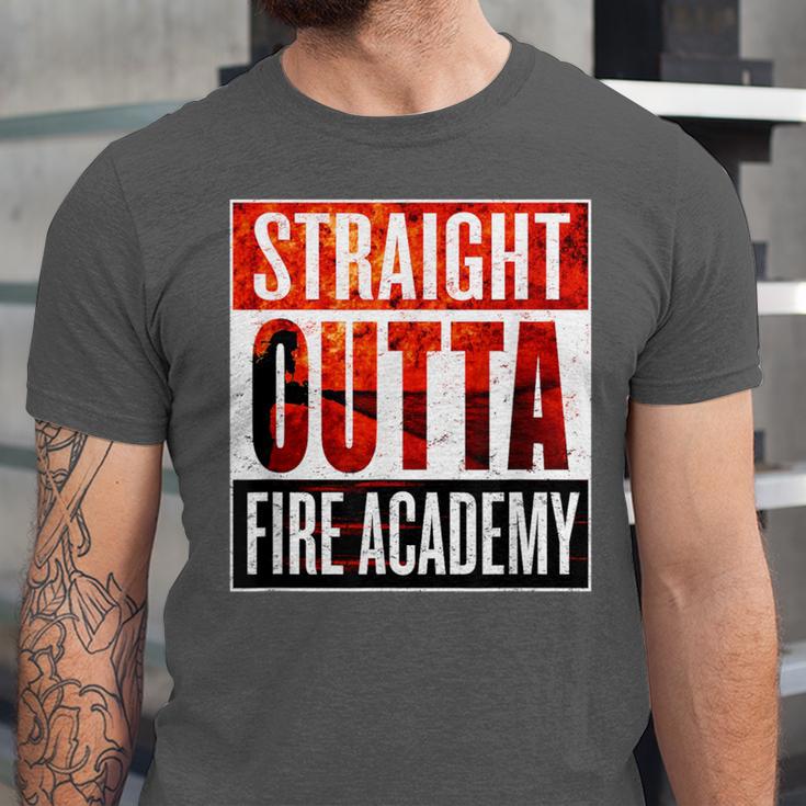 Straight Outta Fire AcademyShirt Firefighter Graduation Unisex Jersey T-Shirt
