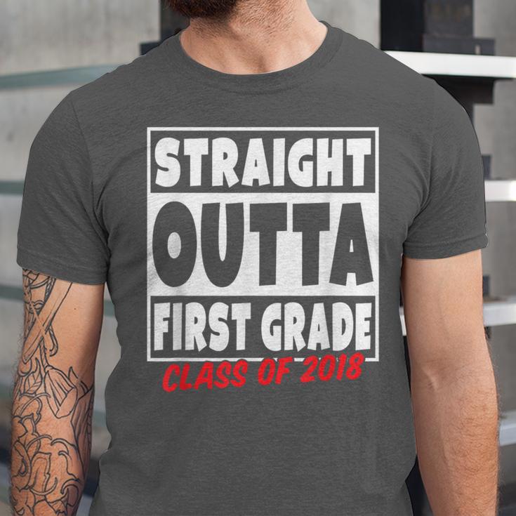 Straight Outta First Grade Class Of 2018 Graduation Unisex Jersey T-Shirt