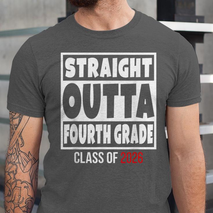 Straight Outta Fourth Grade Class Of 2026 Shirt Graduation Unisex Jersey T-Shirt