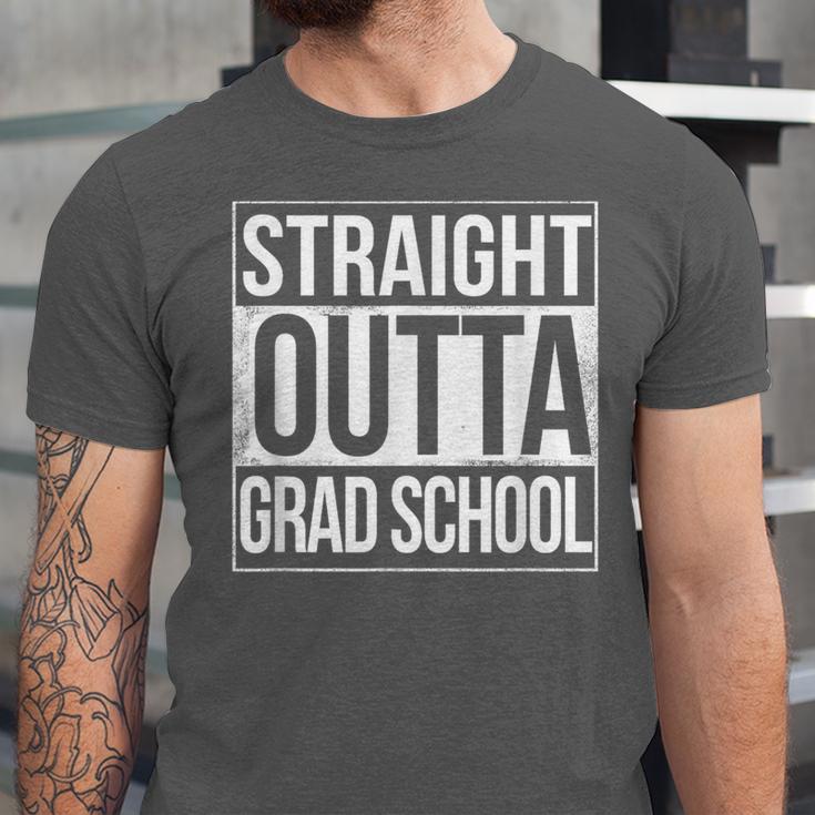 Straight Outta Grad School GraduationShirt Gift Unisex Jersey T-Shirt