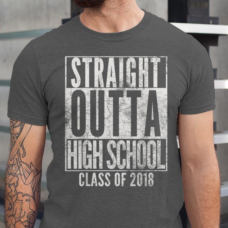STRAIGHT OUTTA HIGH SCHOOL 2018 Graduation Grad Shirt Unisex Jersey T-Shirt
