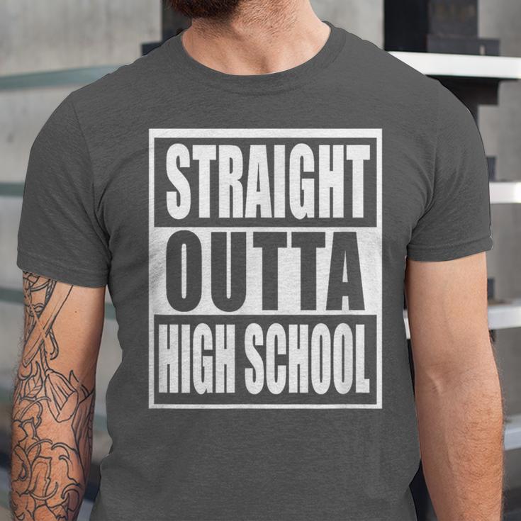 Straight Outta High School Graduation Apparel For Seniors Unisex Jersey T-Shirt