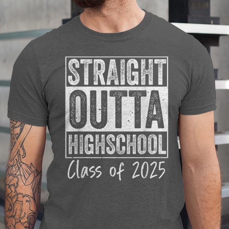 Straight Outta High School Graduation Class Of 2025 Grad Unisex Jersey T-Shirt