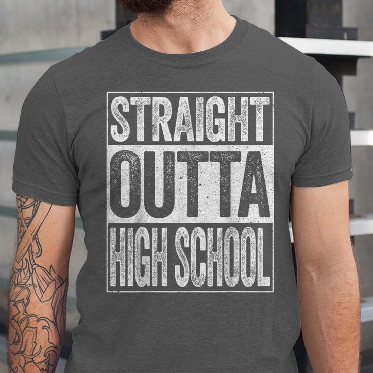 Straight Outta High School Shirt Boy Girl Graduation Unisex Jersey T-Shirt