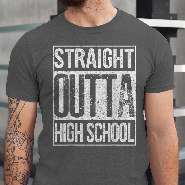 Straight Outta High School Shirt Graduation Idea Unisex Jersey T-Shirt