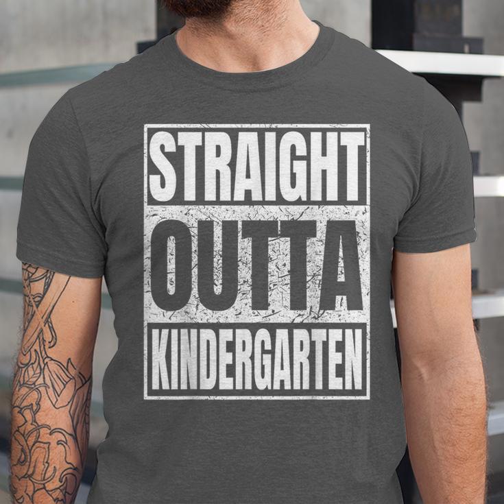 Straight Outta Kindergarten Graduation 2025 Kinder Unisex Jersey T-Shirt