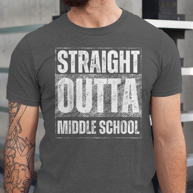 Straight Outta Middle School Class Of 2024 Graduation Unisex Jersey T-Shirt